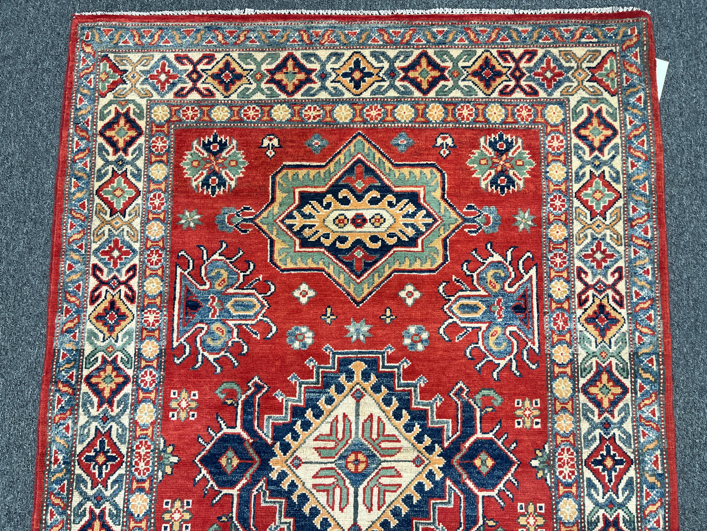 4X6 Red/Rust Kazak Wool Handmade Rug # 14459