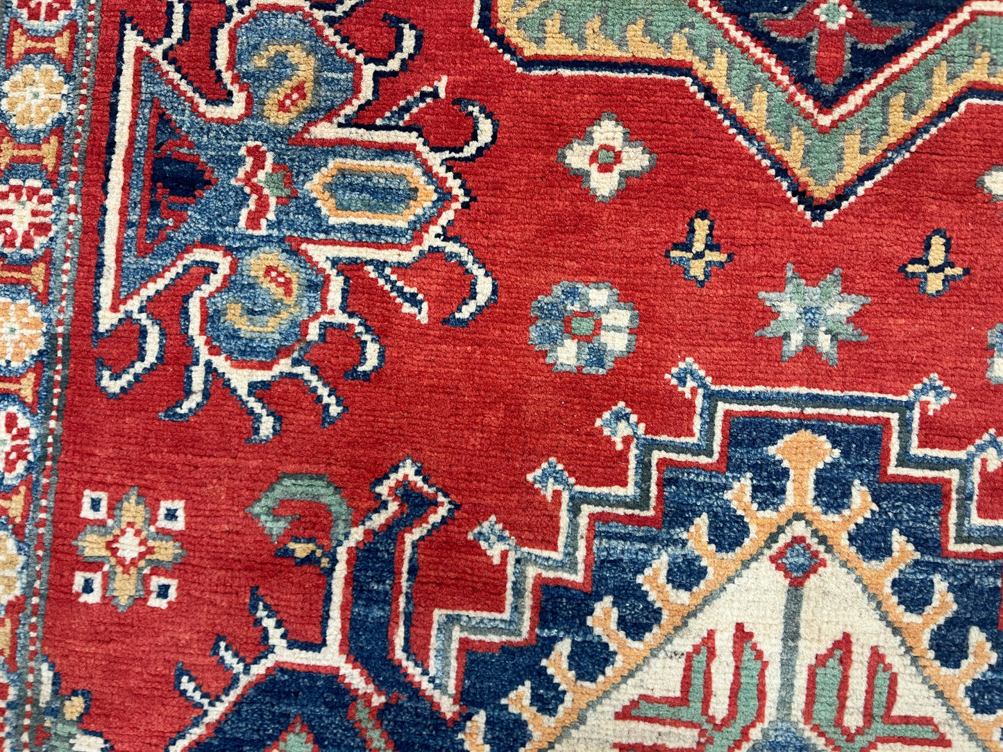 4X6 Red/Rust Kazak Wool Handmade Rug # 14459