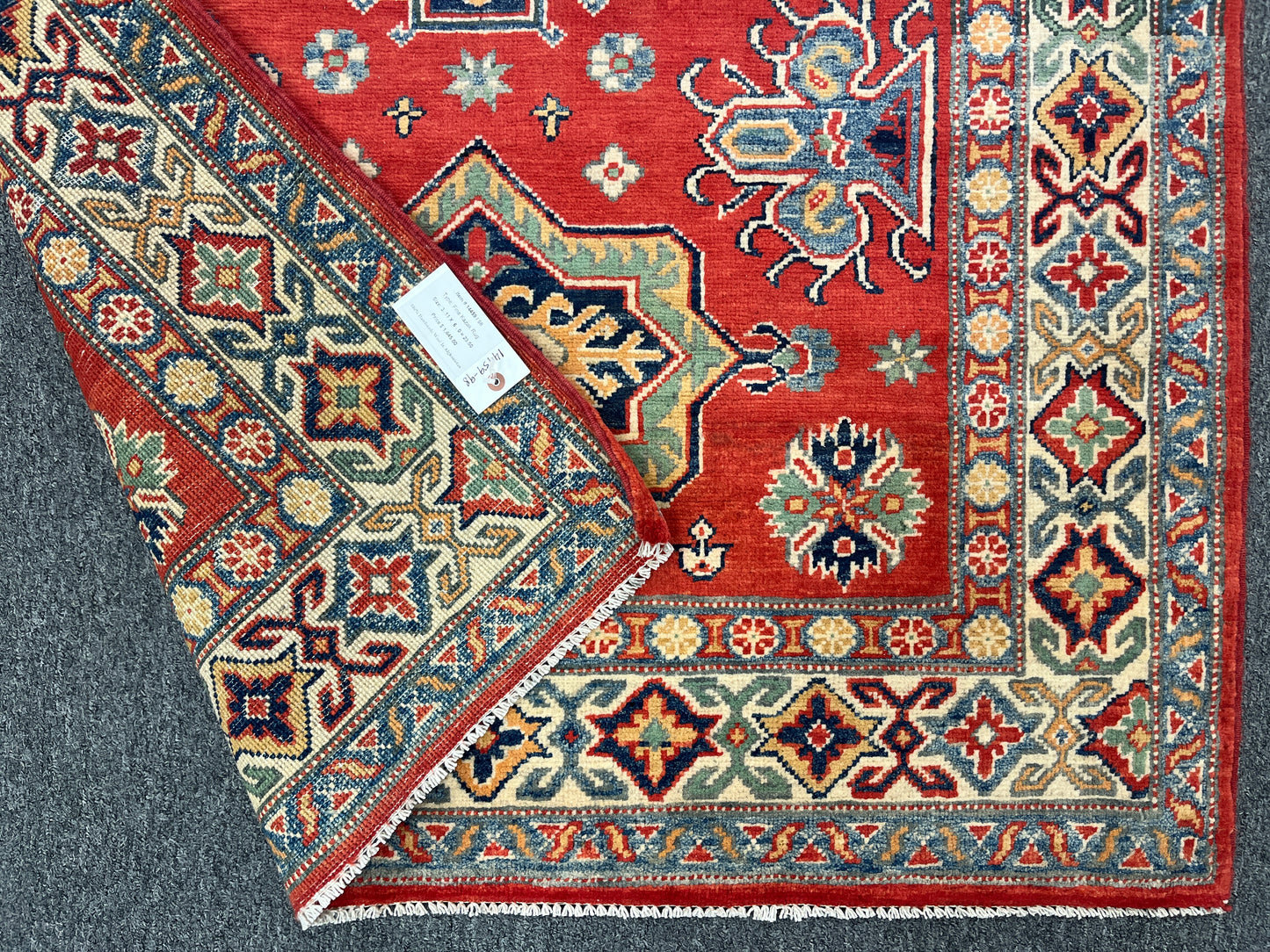 4X6 Red/Rust Kazak Wool Handmade Rug # 14459