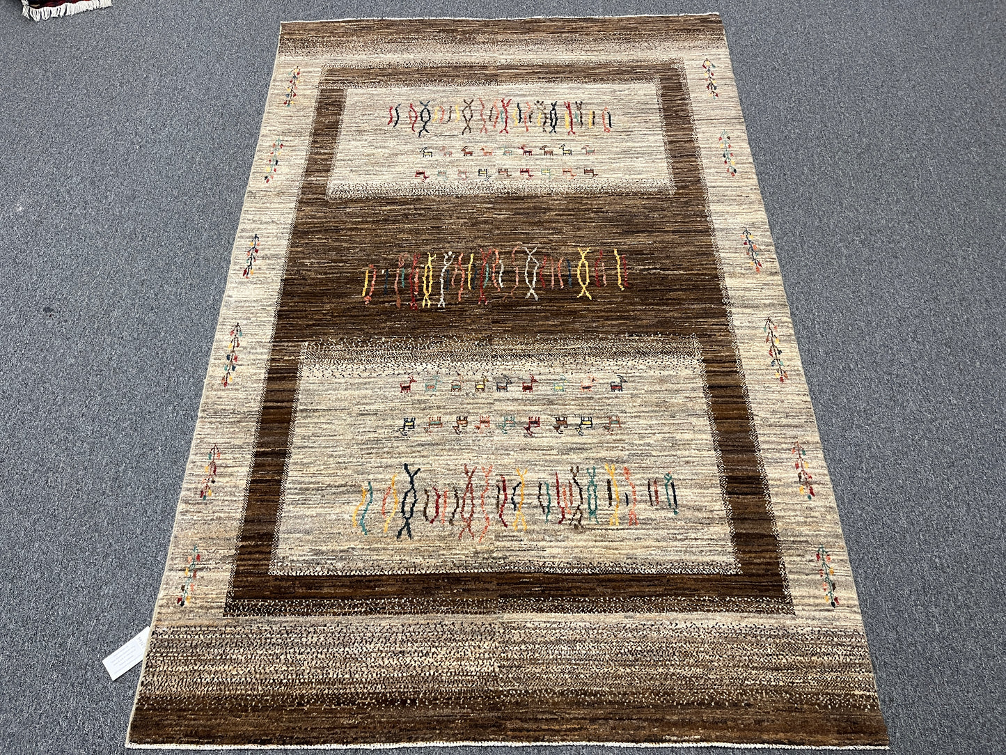 5X8 Gabbeh Loribaft Handmade Wool Tribal Rug # 14389