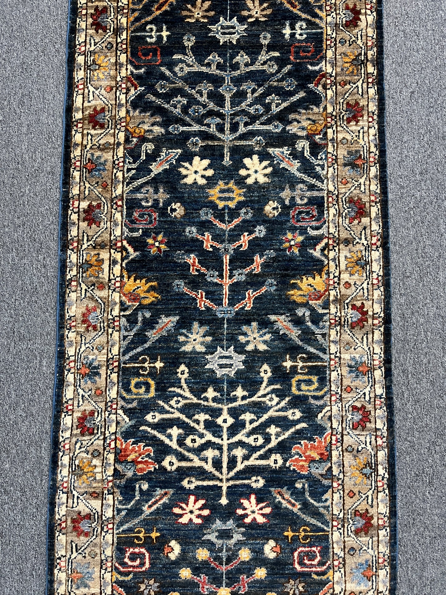 2' 6"X18 Afghan Bijar Handmade Wool Runner Rug # 14495