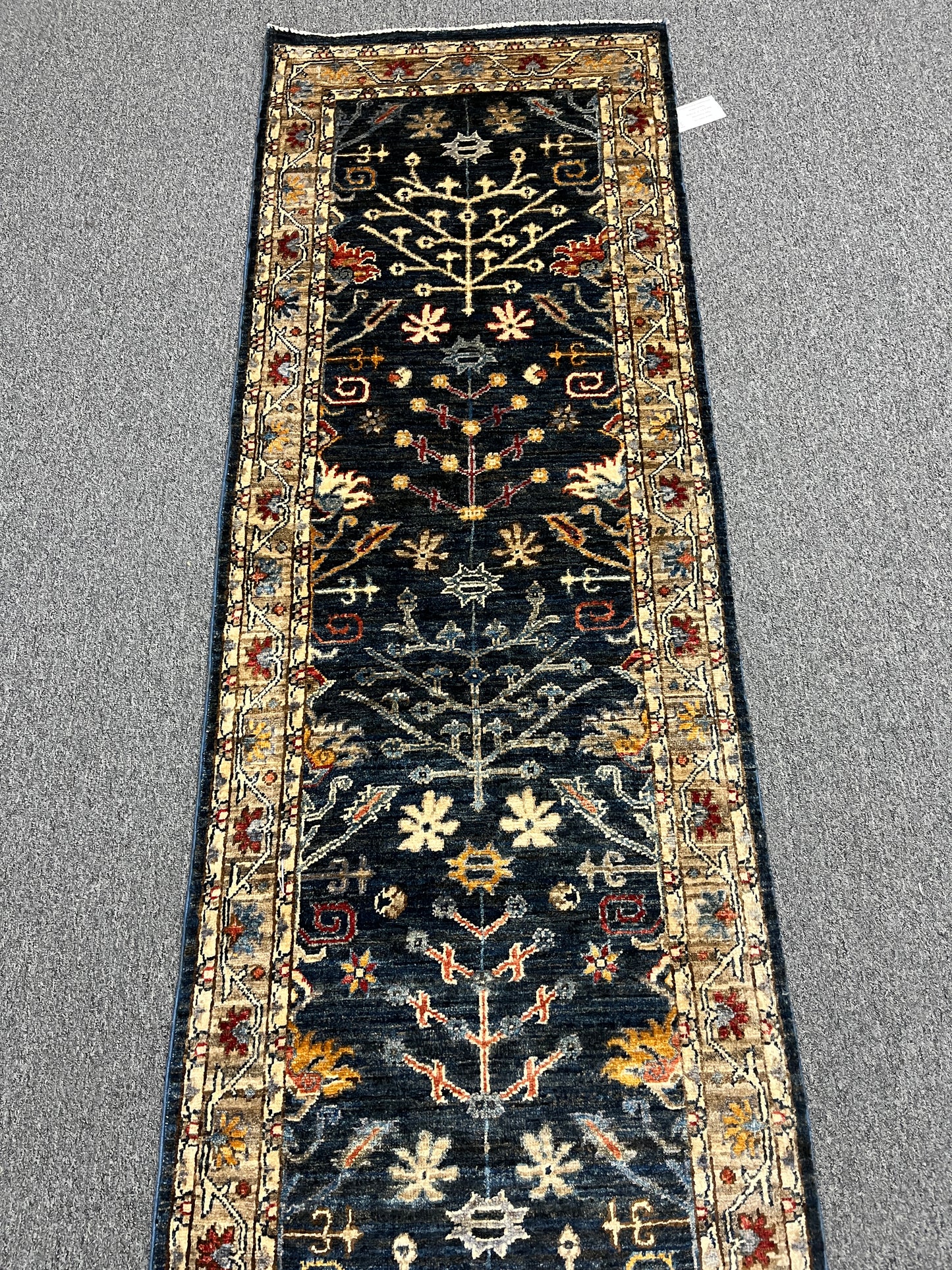 2' 6"X18 Afghan Bijar Handmade Wool Runner Rug # 14495