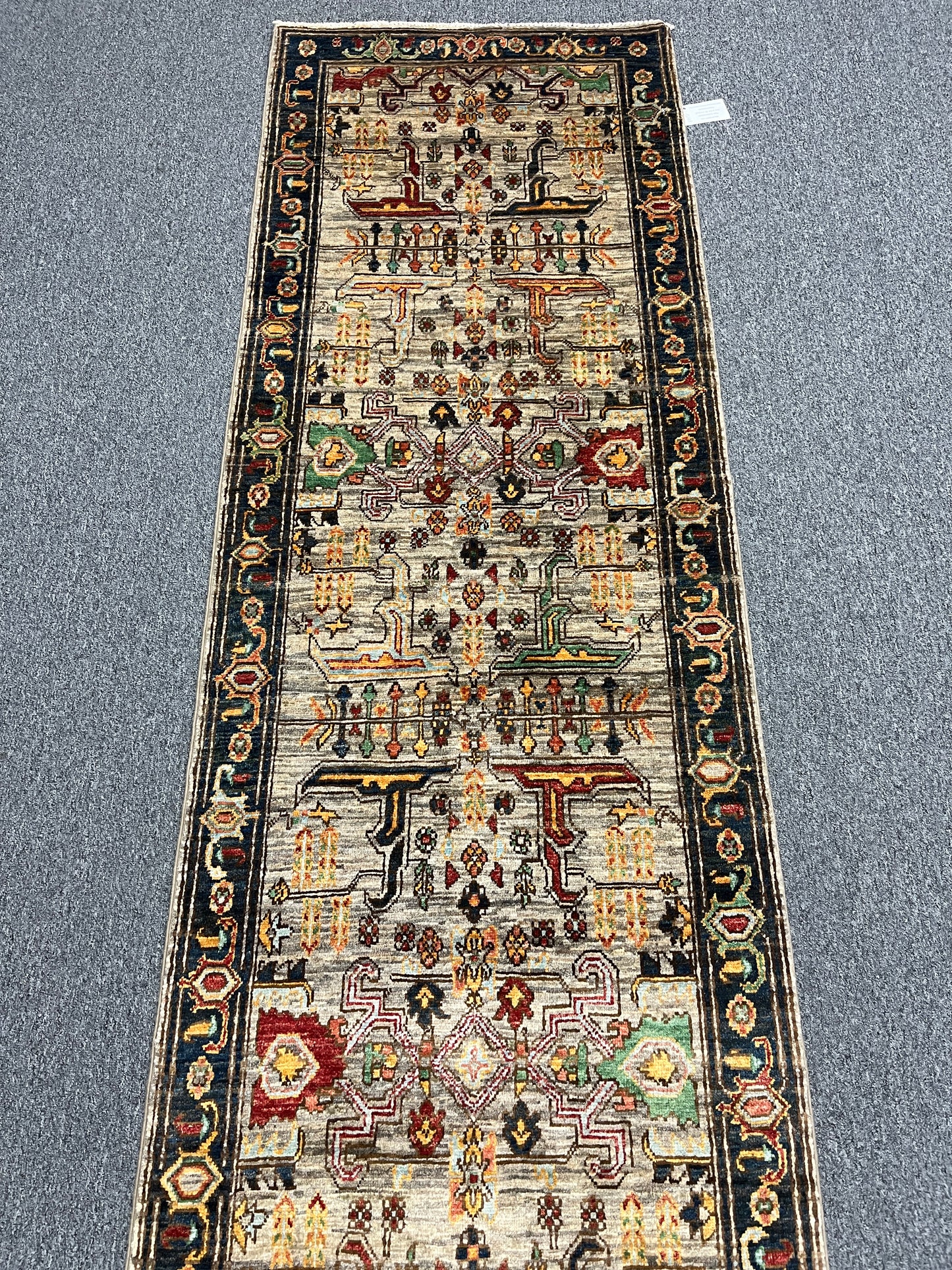 2' 9"X19 Afghan Serapi Handmade Wool Runner Rug # 14497