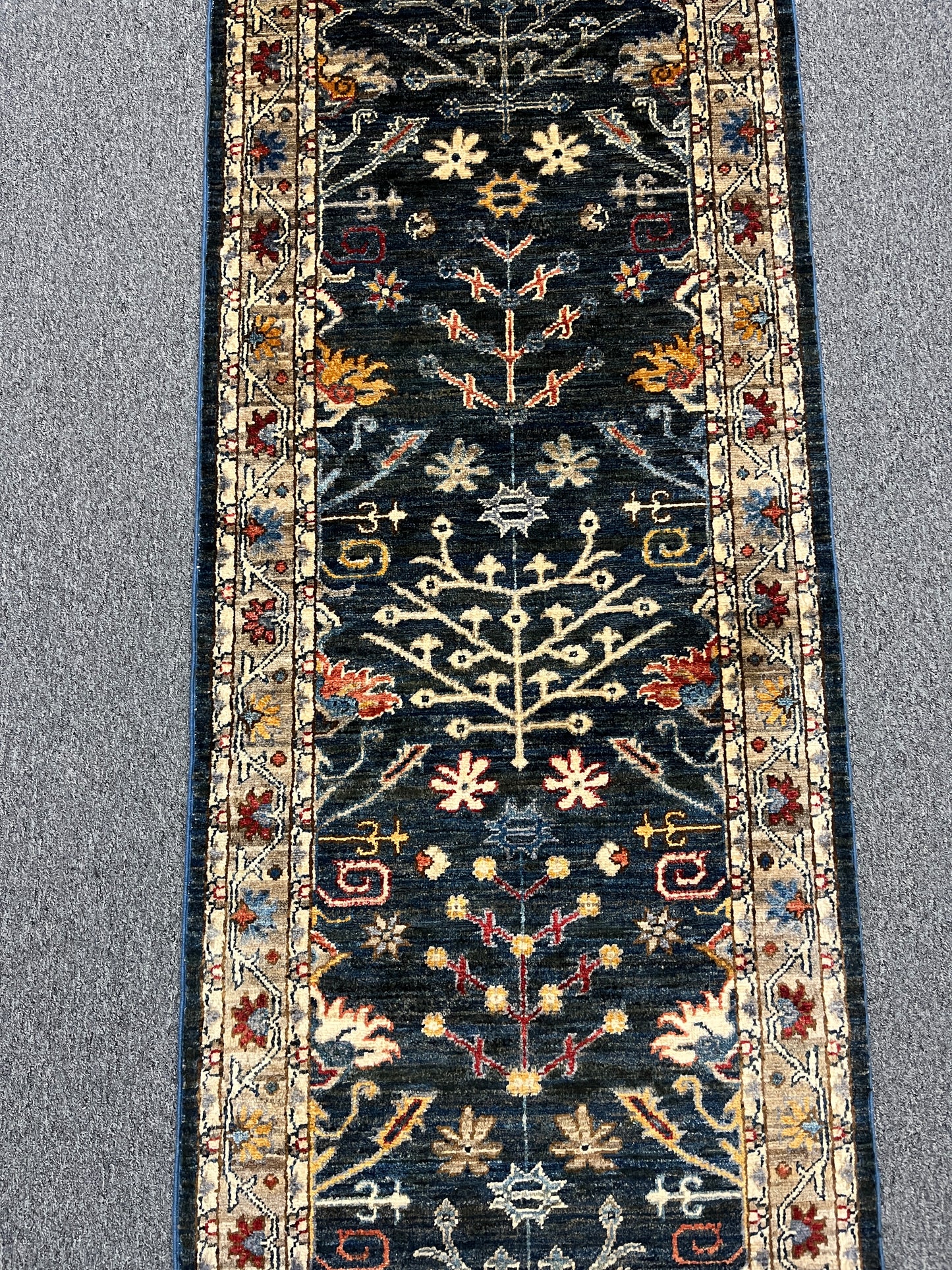 2' 5"X18 Afghan Bijar Handmade Wool Runner Rug # 14493