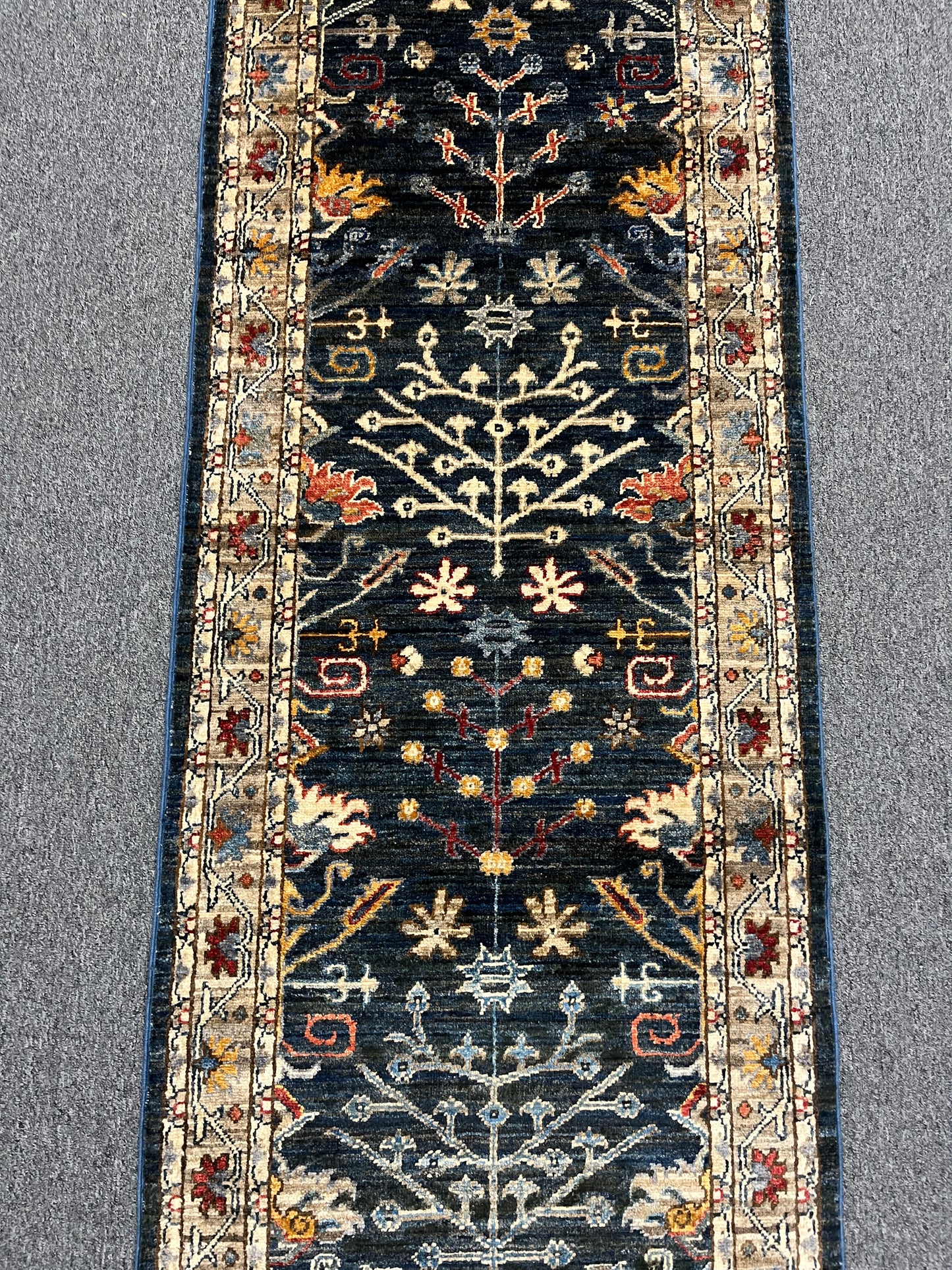 2' 5"X18 Afghan Bijar Handmade Wool Runner Rug # 14493