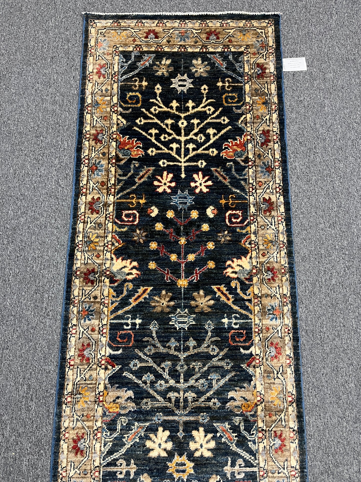 2' 5"X18 Afghan Bijar Handmade Wool Runner Rug # 14493