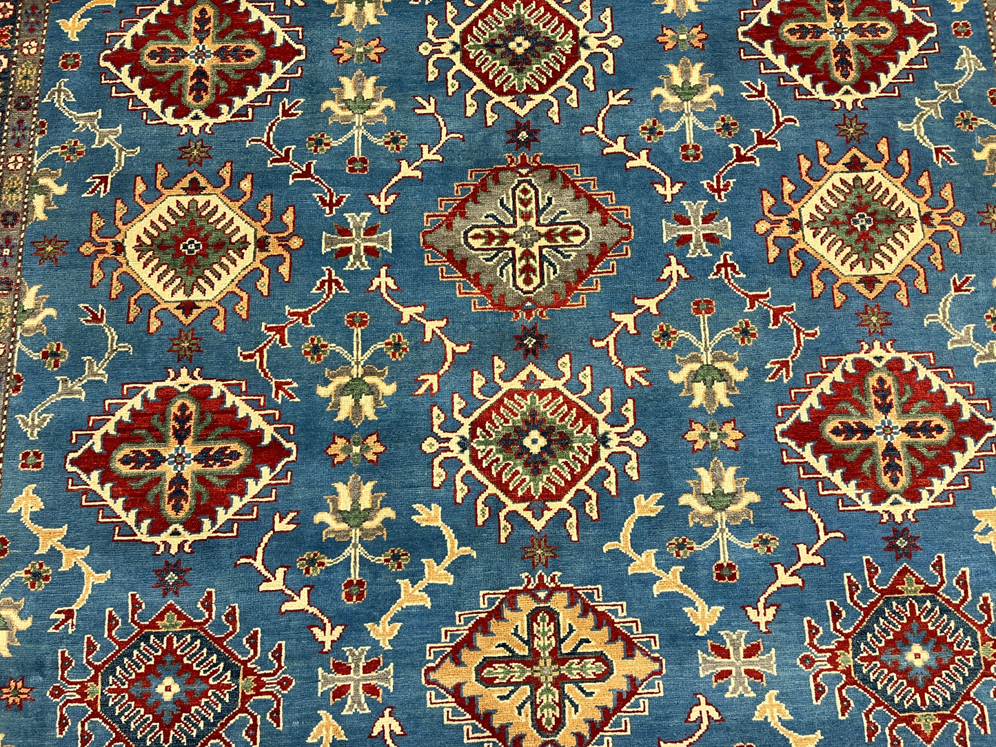 Kazak Light Blue 9X11 Handmade Wool Rug # 14445