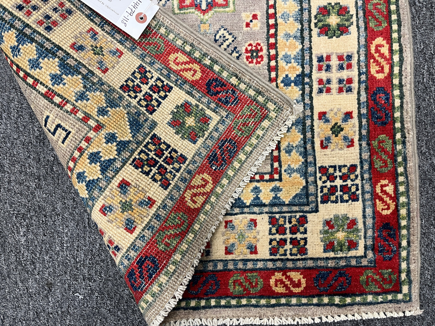 Kazak Gray 2' 5"X9' Handmade Wool Runner Rug # 14479