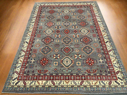 Grey 9X12 Kazak Hand Made Wool Rug # 14457