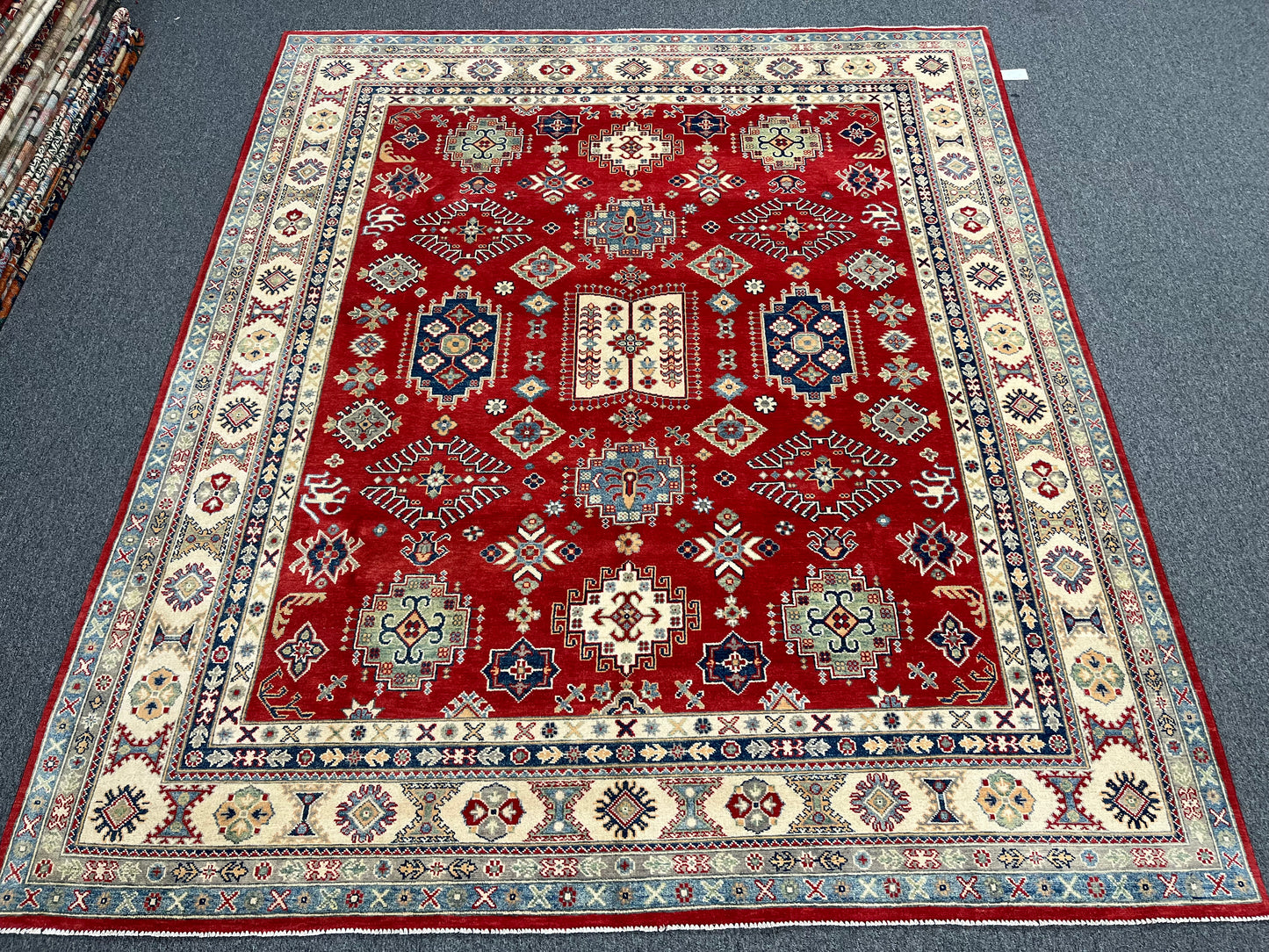 Red 8X10 Kazak Handmade Wool Rug # 14456