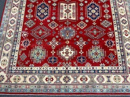 Red 8X10 Kazak Handmade Wool Rug # 14456