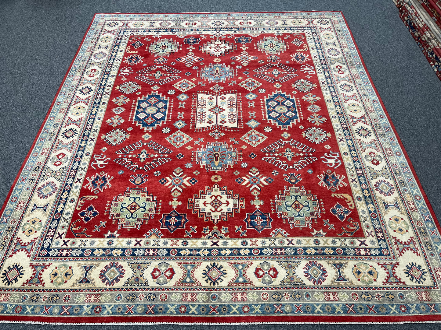 Red 8X10 Kazak Handmade Wool Rug # 14456