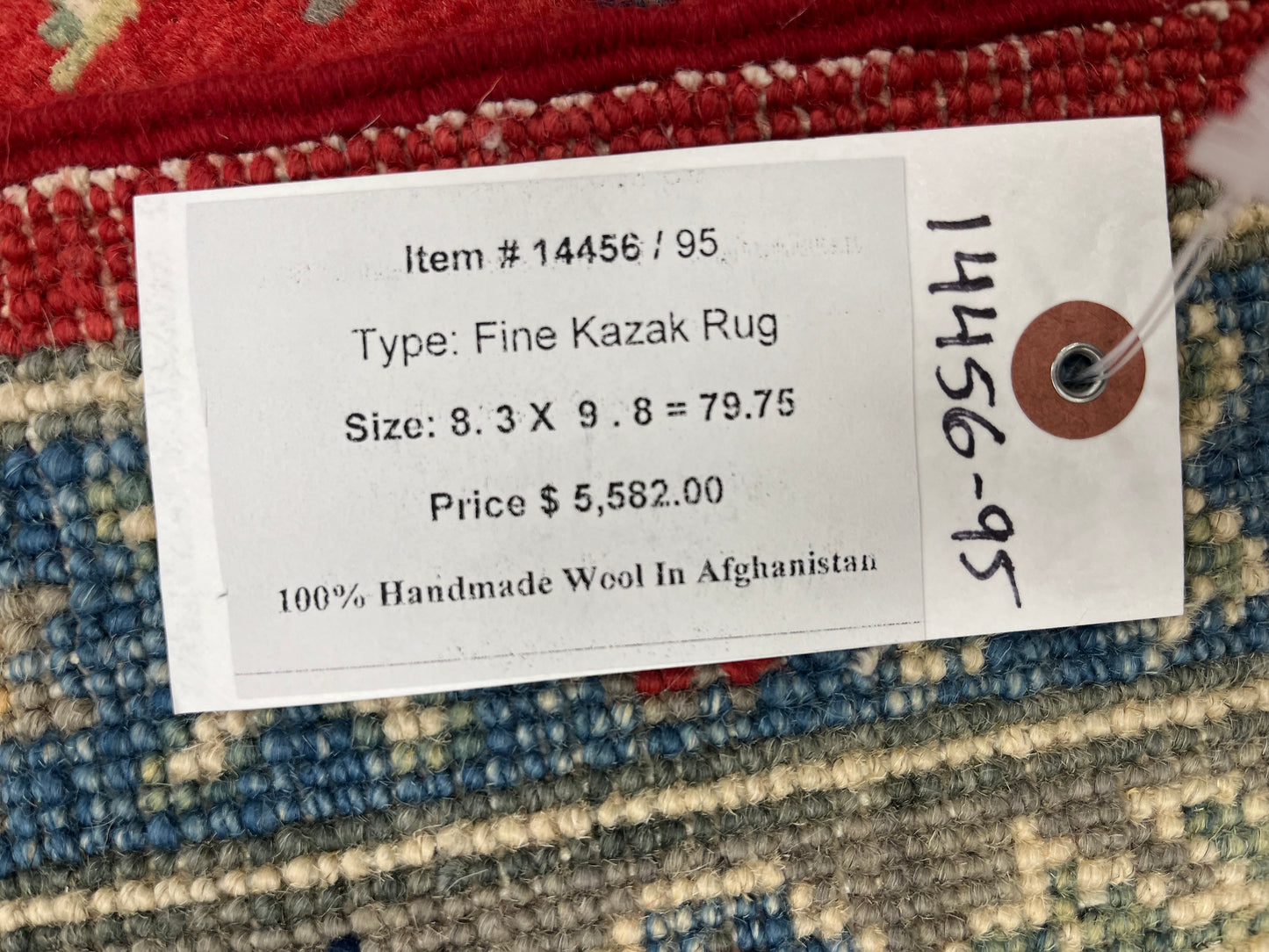 Red 8X10 Kazak Handmade Wool Rug # 14456