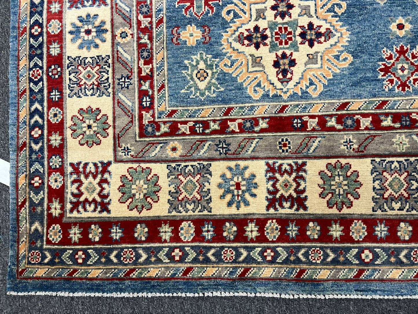 Blue 8X10 Kazak Handmade Wool Rug # 14441