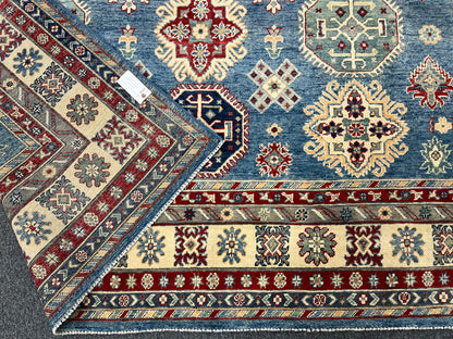 Blue 8X10 Kazak Handmade Wool Rug # 14441