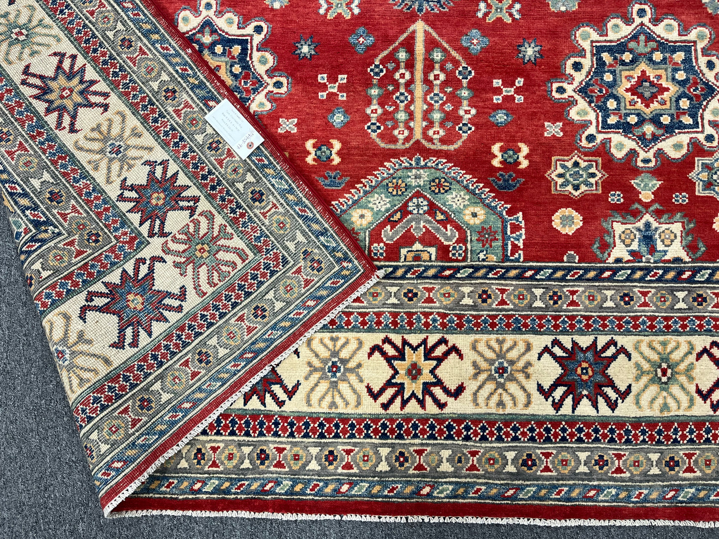 Red Kazak 8X10 Hand knotted Wool Rug # 14458