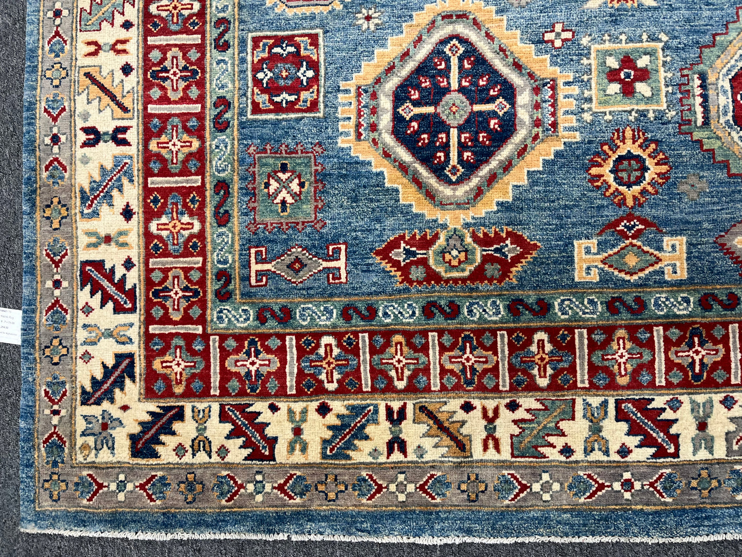 Light Blue Kazak 8X10 Hand knotted Wool Rug # 14440