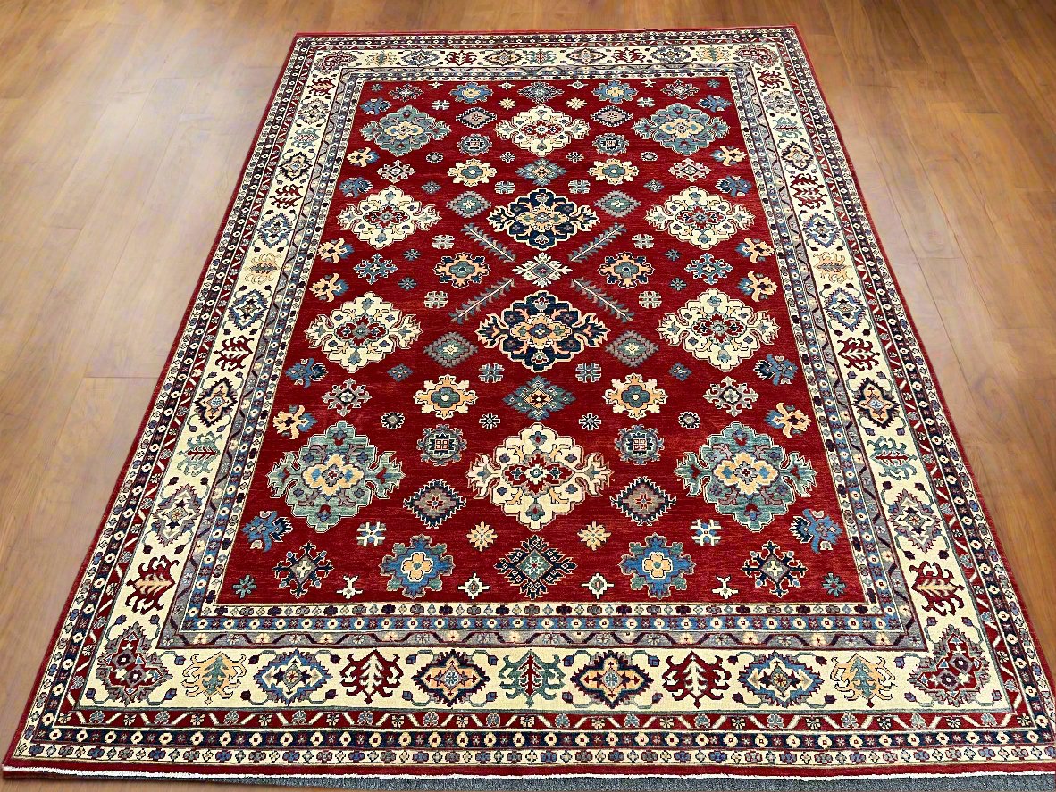 Red 9x12 Kazak Hand knotted Wool Rug # 14484