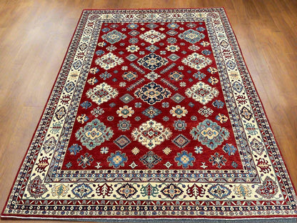 Red 9x12 Kazak Hand knotted Wool Rug # 14484