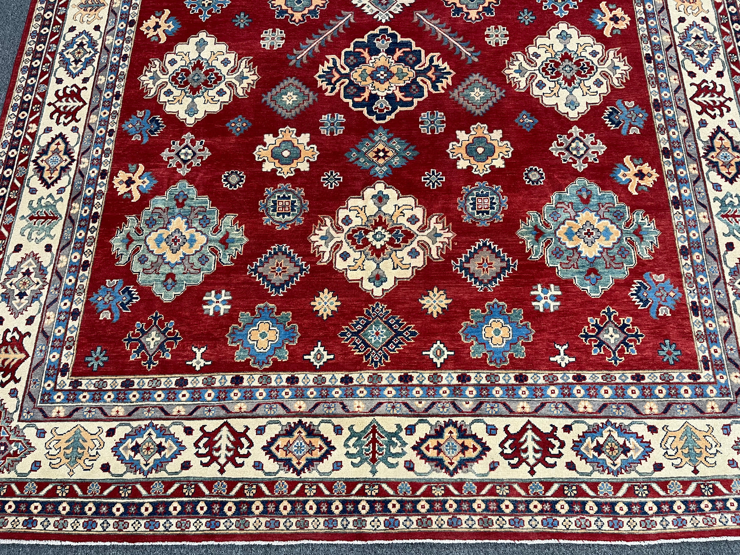 Red 9x12 Kazak Hand knotted Wool Rug # 14484