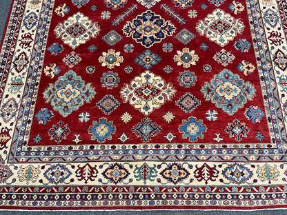 Red 9x12 Kazak Hand knotted Wool Rug # 14484