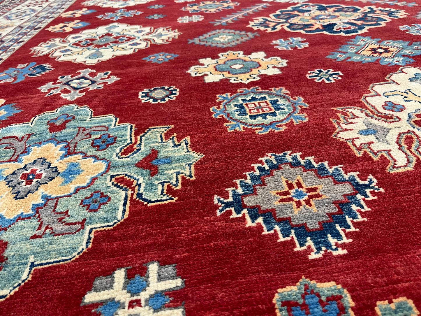 Red 9x12 Kazak Hand knotted Wool Rug # 14484