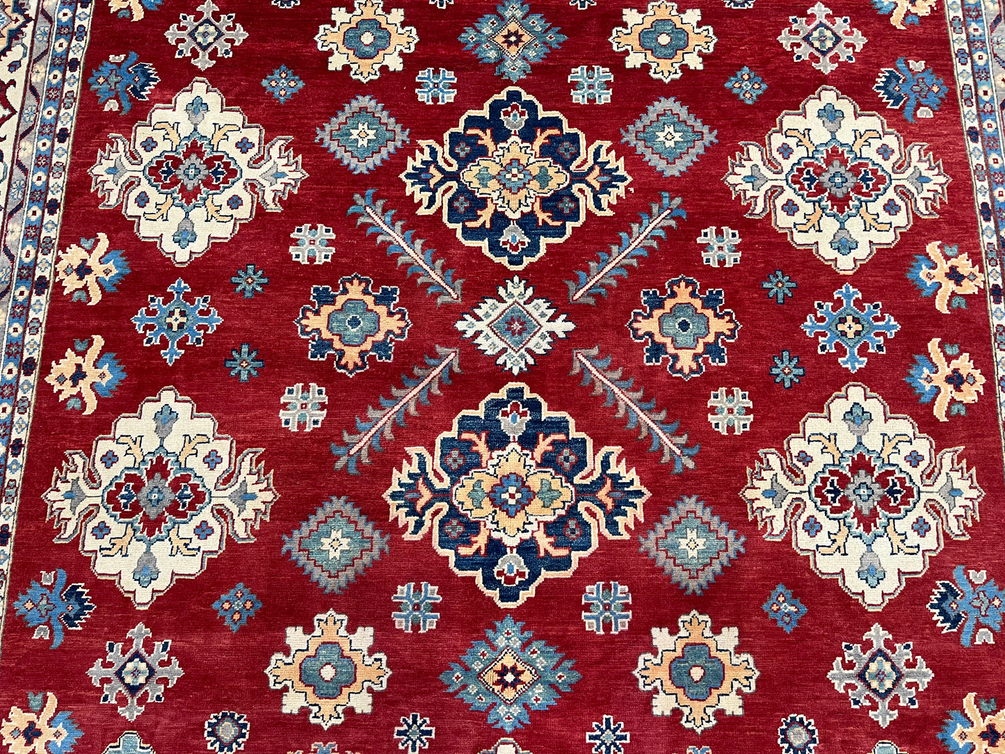 Red 9x12 Kazak Hand knotted Wool Rug # 14484