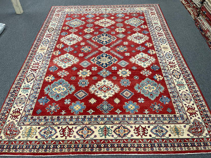 Red 9x12 Kazak Hand knotted Wool Rug # 14484