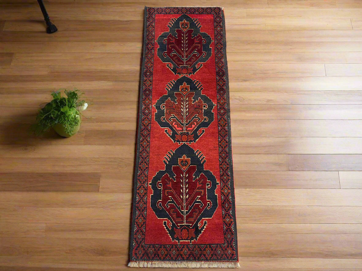 Khal Mohammadi 2X5 Handmade Wool Runner Rug # 12410