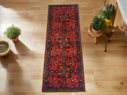 Khal Mohammadi 2X5 Handmade Wool Runner Rug # 12282