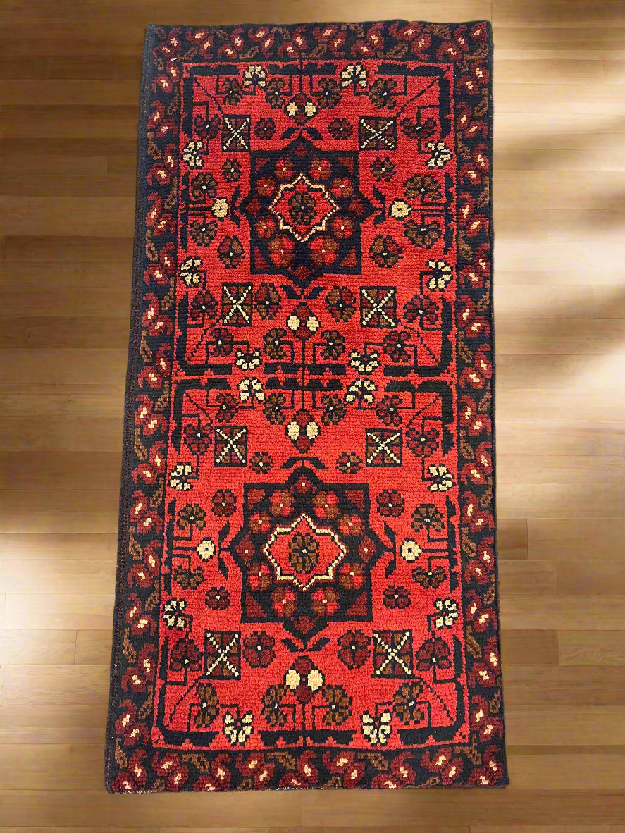 Khal Mohammedi 2X3 Handmade Wool Runner Rug # 12398