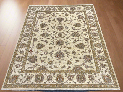 8X10 Chobi Beige/Ivory Handmade Wool Rug # 13246