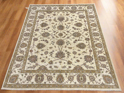 8X10 Chobi Beige/Ivory Handmade Wool Rug # 13246