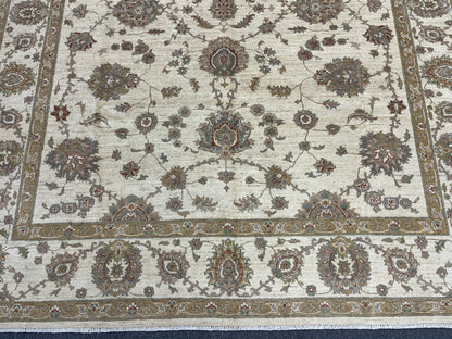 8X10 Chobi Beige/Ivory Handmade Wool Rug # 13246