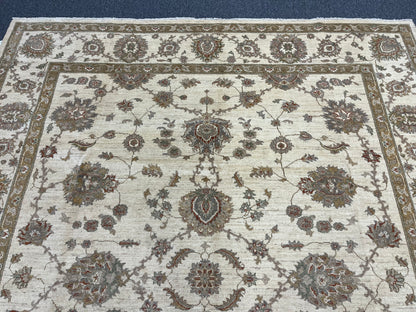 8X10 Chobi Beige/Ivory Handmade Wool Rug # 13246