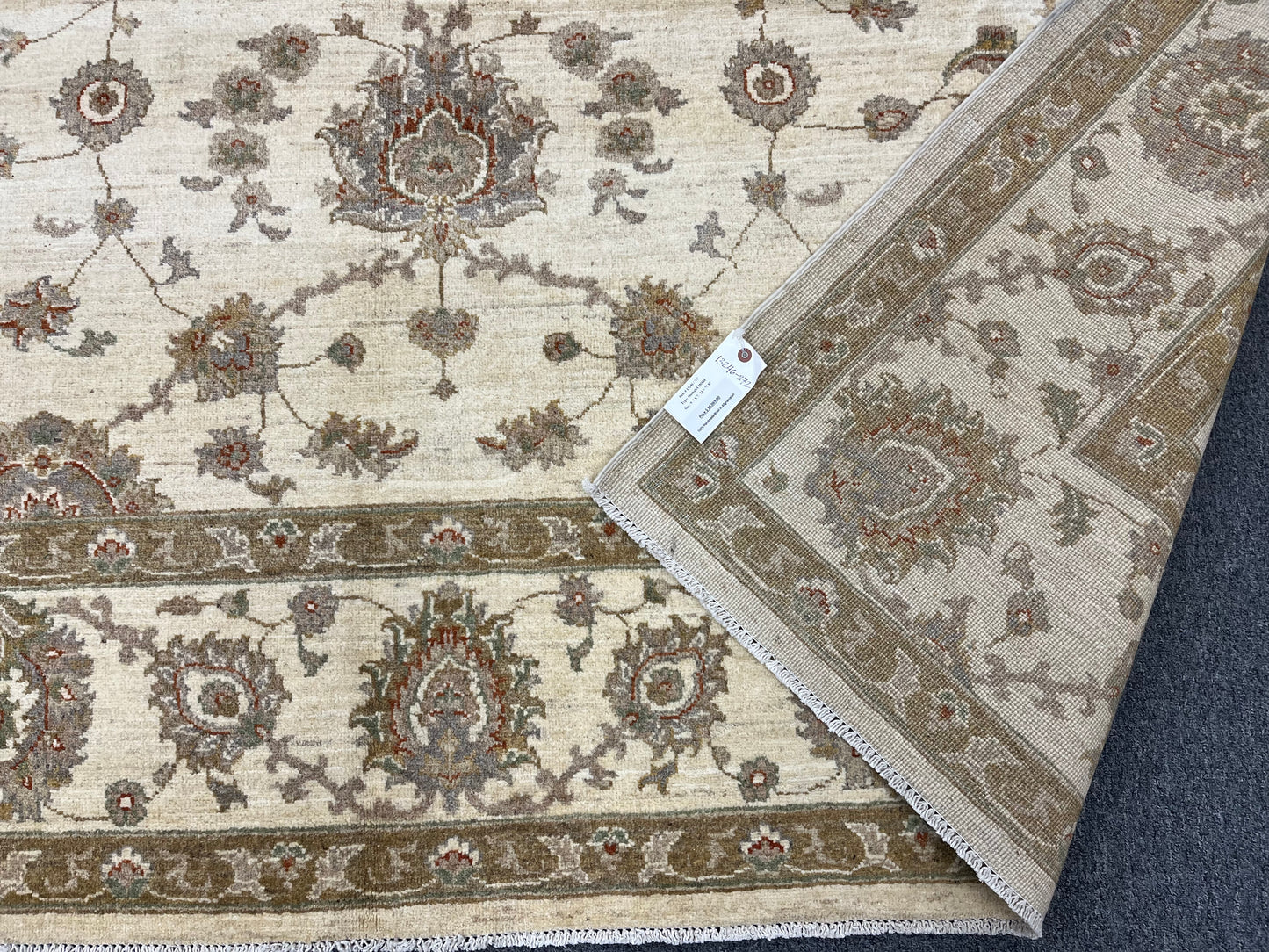 8X10 Chobi Beige/Ivory Handmade Wool Rug # 13246