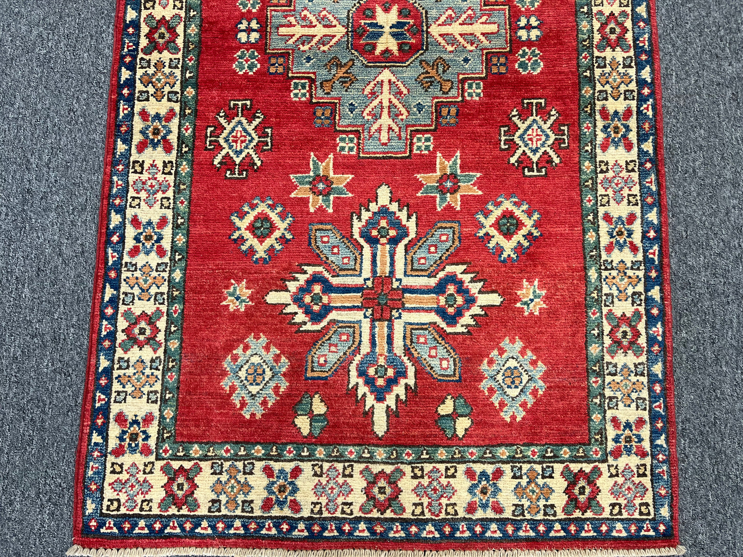 Kazak Runner Red 3'X10' Handmade Wool Rug # 10815