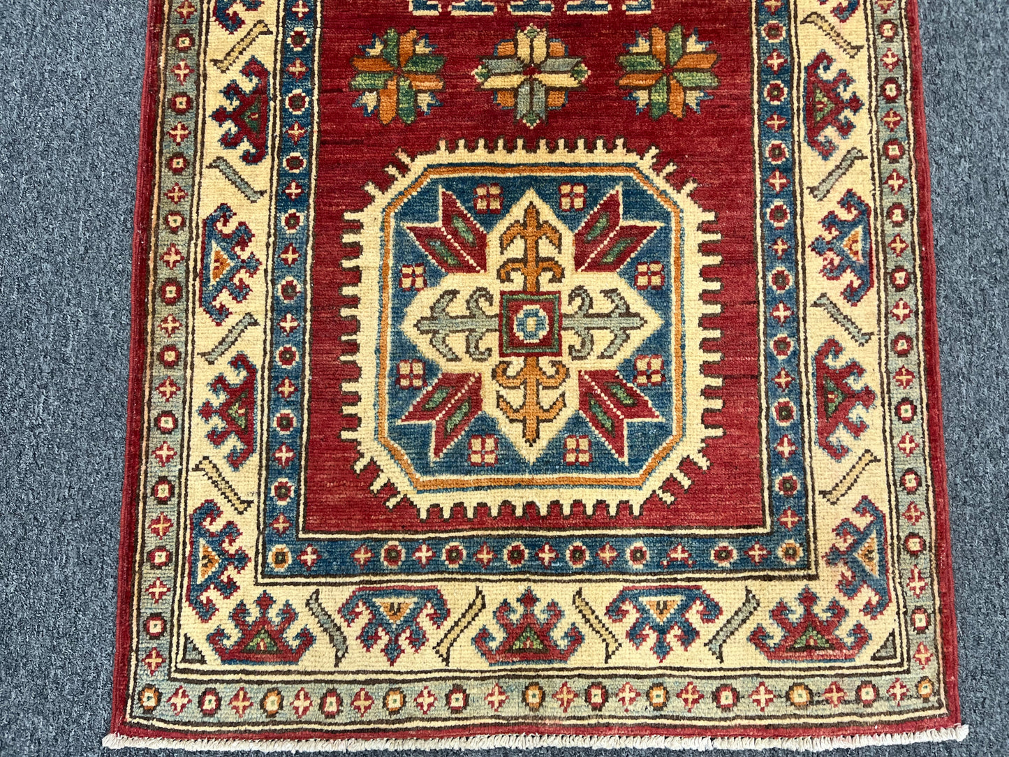 Kazak Runner Rust 3'X10' Handmade Wool Rug # 10083