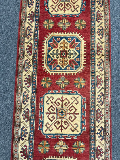 Kazak Runner Rust 3'X10' Handmade Wool Rug # 10083