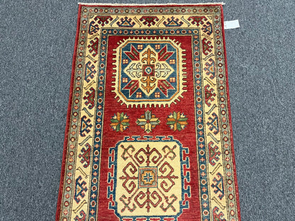 Kazak Runner Rust 3'X10' Handmade Wool Rug # 10083