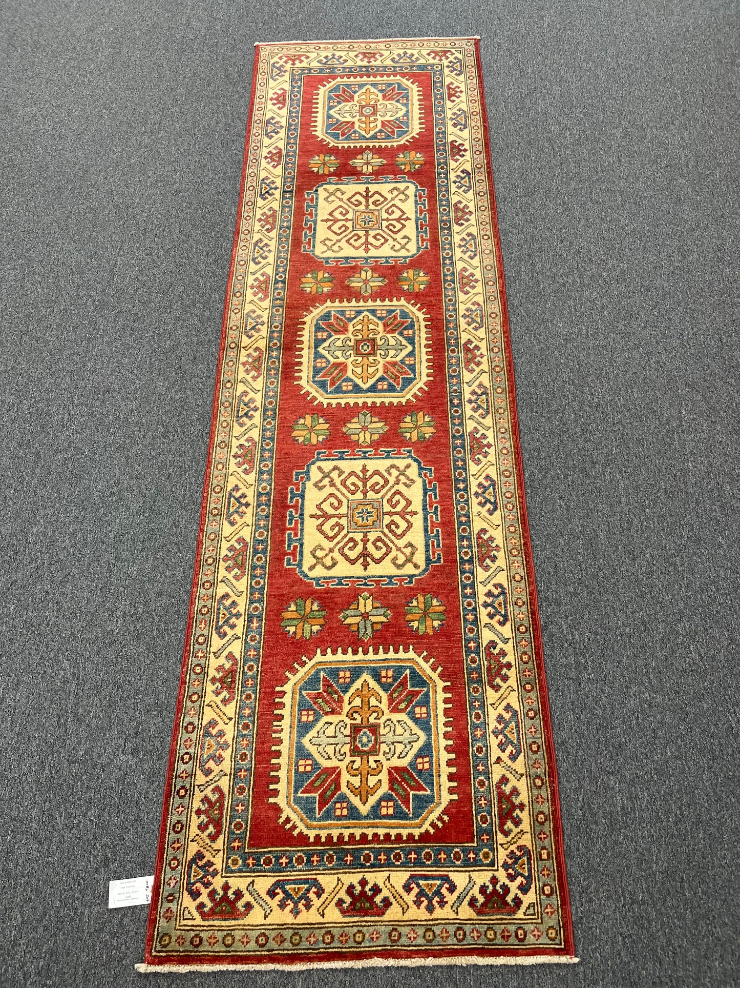 Kazak Runner Rust 3'X10' Handmade Wool Rug # 10083