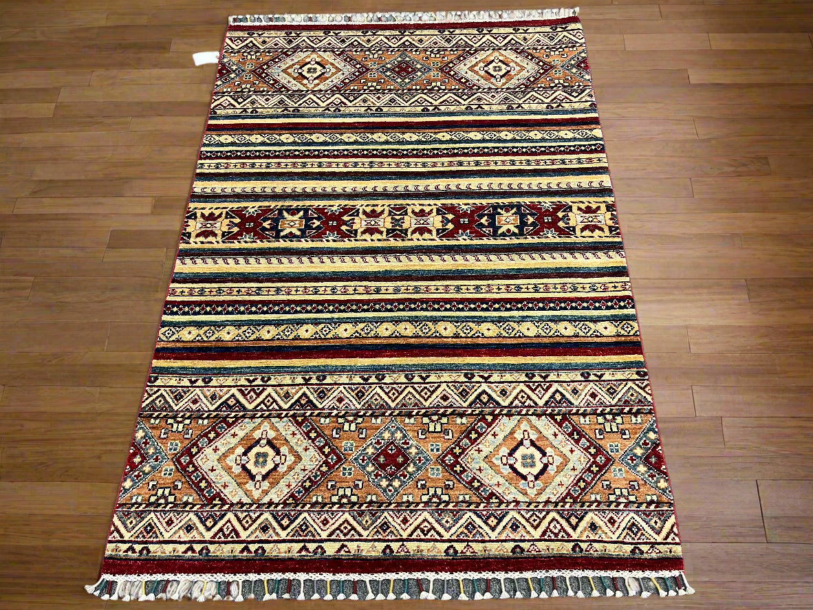 Tribal Khorjin 4X6 Handmade Wool Rug # 11310