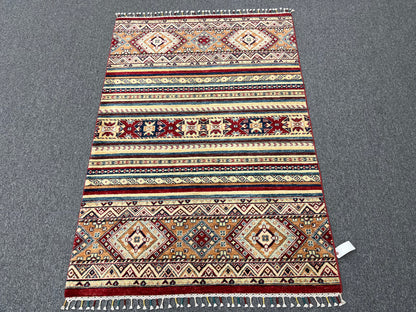 Tribal Khorjin 4X6 Handmade Wool Rug # 11310