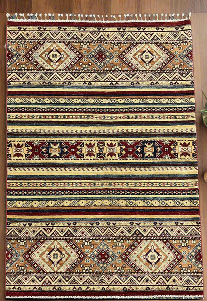 Tribal Khorjin 4X6 Handmade Wool Rug # 11310