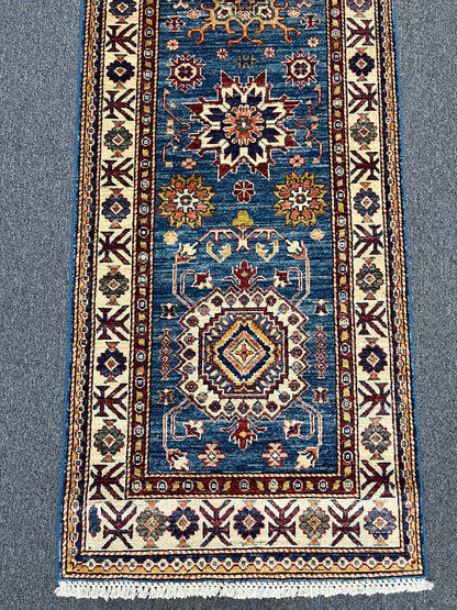 Runner Kazak Light Blue 2' 10"X 20' Handmade Wool Rug # 14602