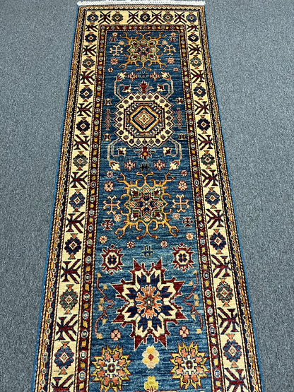 Runner Kazak Light Blue 2' 10"X 20' Handmade Wool Rug # 14602