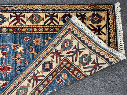 Runner Kazak Light Blue 2' 10"X 20' Handmade Wool Rug # 14602