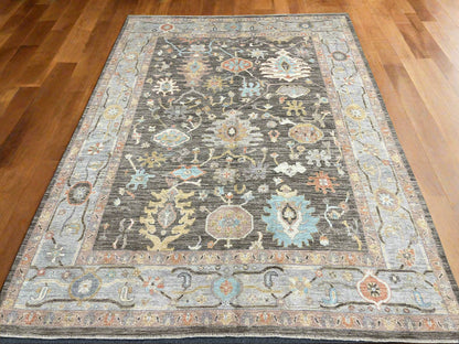 Oushak Gary 9X12 Handmade Wool Rug # 12204