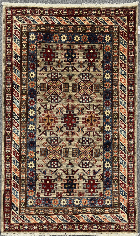 Super Kazak 3X5 Handmade Wool Rug # 14579