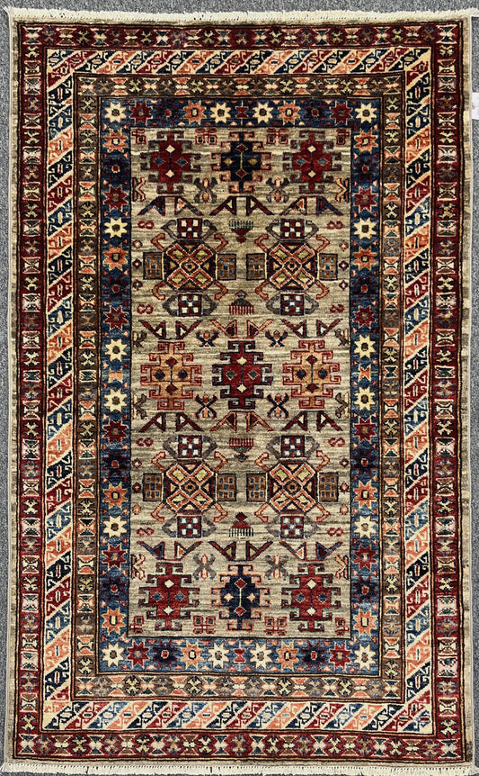 Super Kazak 3X5 Handmade Wool Rug # 14578